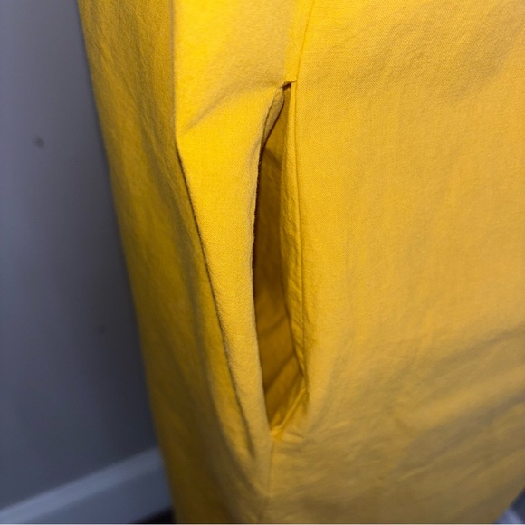 Amato Rizzi yellow embroidered floral shift dress short sleeve hemp Medium 8-10 - Picture 6 of 10